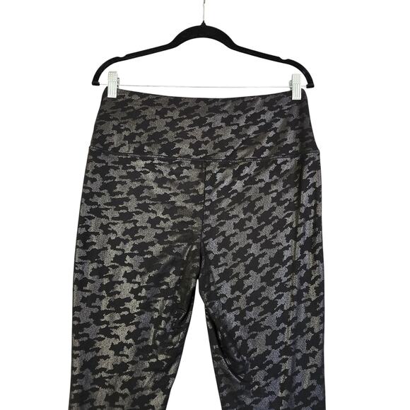 Chicos Zenergy Womens So Slimming Leggings Size Medium Black Houndstooth Foil - Picture 5 of 12